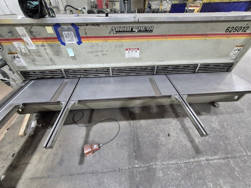 1/4” x 12’ AccurShear 625012 Hydraulic Shear, 2001
