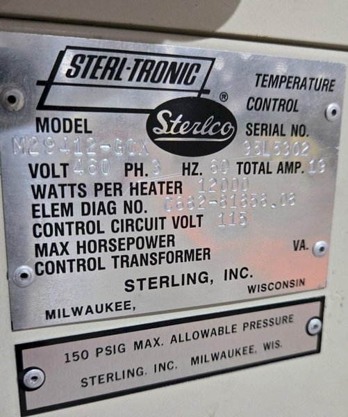 STERLCO M29412-GCX Sterltronic Thermolator Injection Mold Temp. Controller USED