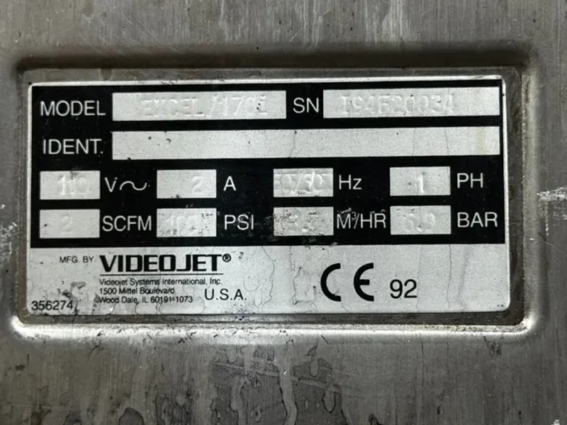 VIDEOJET EXCEL SERIES 170 CODER  -  EXCEL SERIES 170