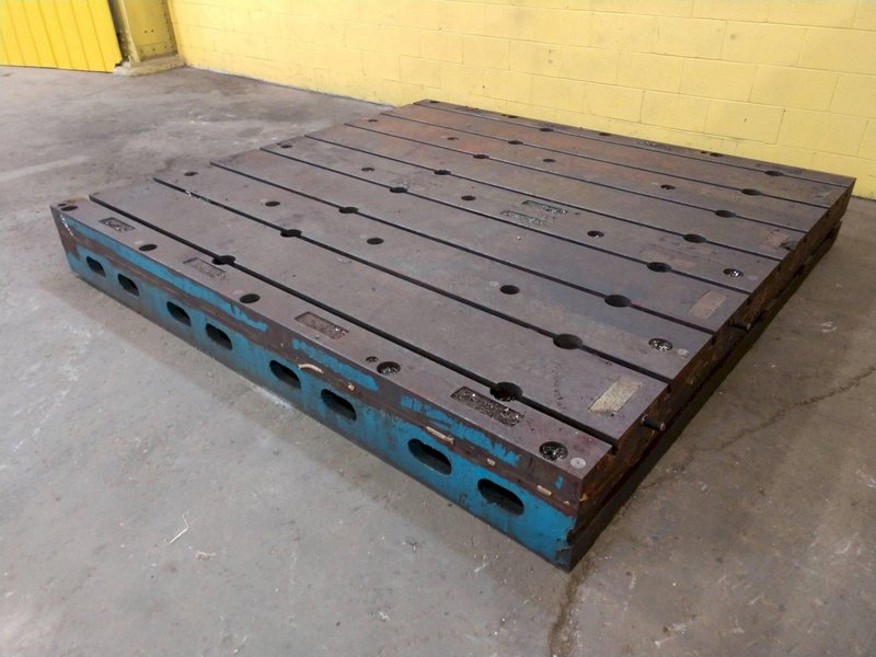 96&quot; X 96&quot; X 12&quot; THICK T-SLOTTED FLOOR PLATE LAYOUT TABLE:  STOCK #13575