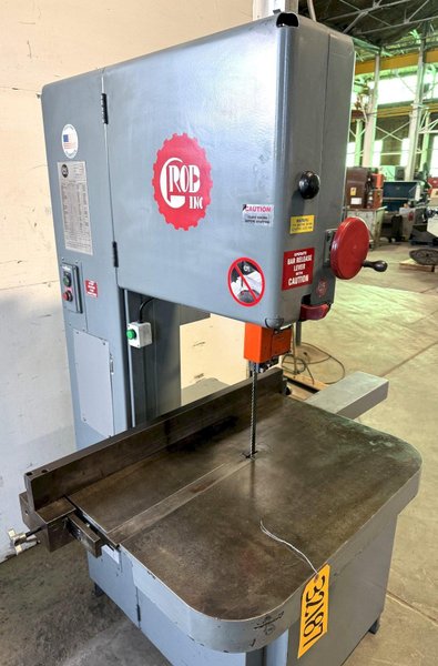 18" Grob Vertical Band Saw 4V-18, 40-5000 FPM, 28" x 24" Air-Hyd. Feed Tbl.