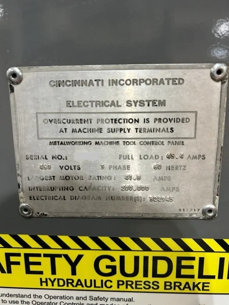 350 TON X 14' CINCINNATI MODEL #350AS12 HYDRAULIC PRESS BRAKE: YOBRO #25203