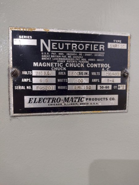 42" X 40 HP BLANCHARD MODEL 22-42 ROTARY SURFACE GRINDER: STOCK #11914