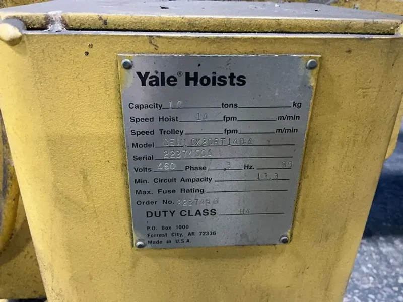 WHITING 10 TON BRIDGE CRANE