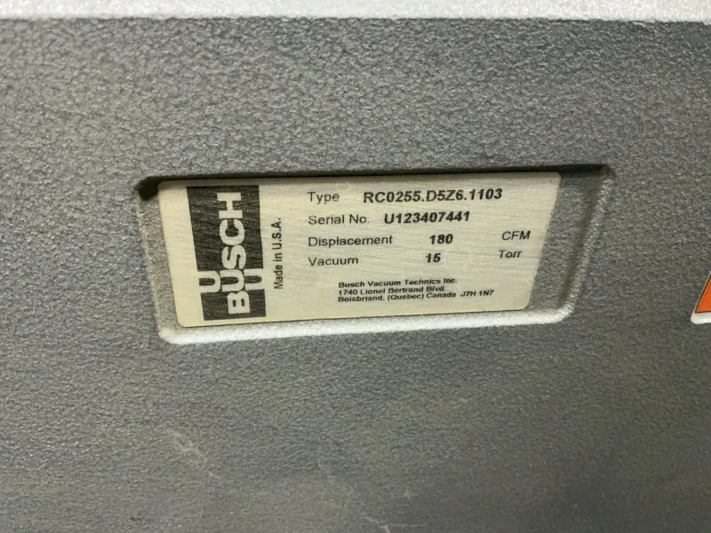 BUSCH 10 HP VACUUM PUMP  -  RC0255.D5Z6.1103