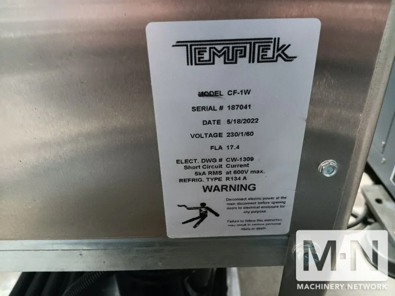 1 TON TEMPTEK MODEL CF-1W WATER COOLED CHILLER MFG 2022 NEVER USED