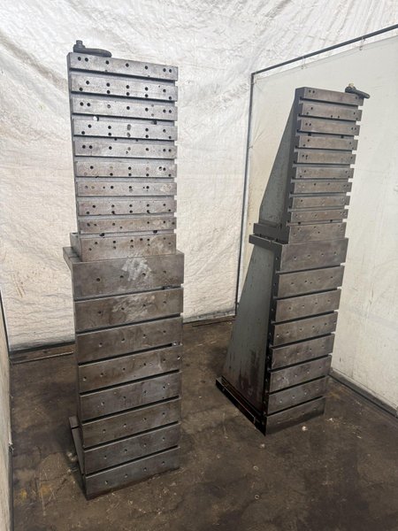 20" WIDE X 80" TALL X 24" DEEP T-SLOTTED ANGLE PLATE SET. STOCK # 0223026