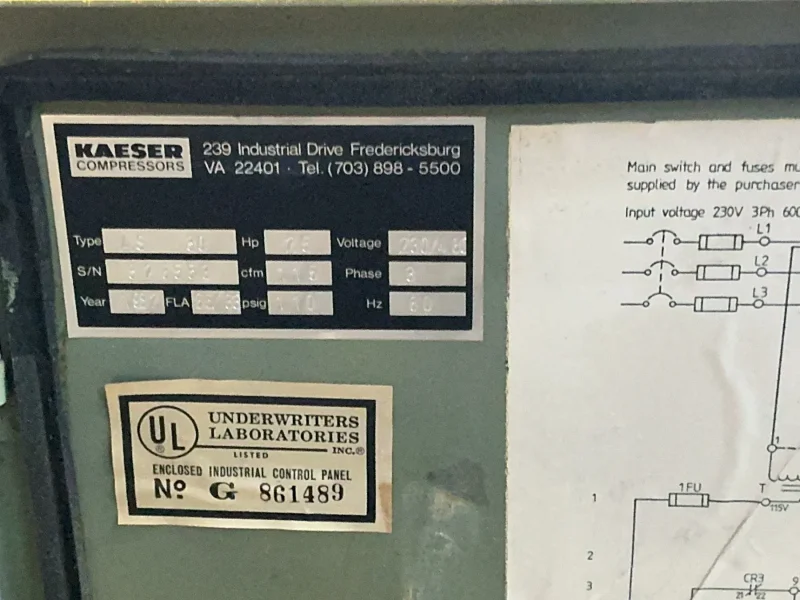 KAESER COMPRESSORS 25 HP AIR COMPRESSOR  -  AS 30