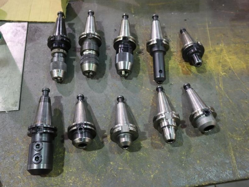 CT40 Taper Tool Holders: (3) Keyless Drill Chucks, (7) End Mill Holders- Auction Item
