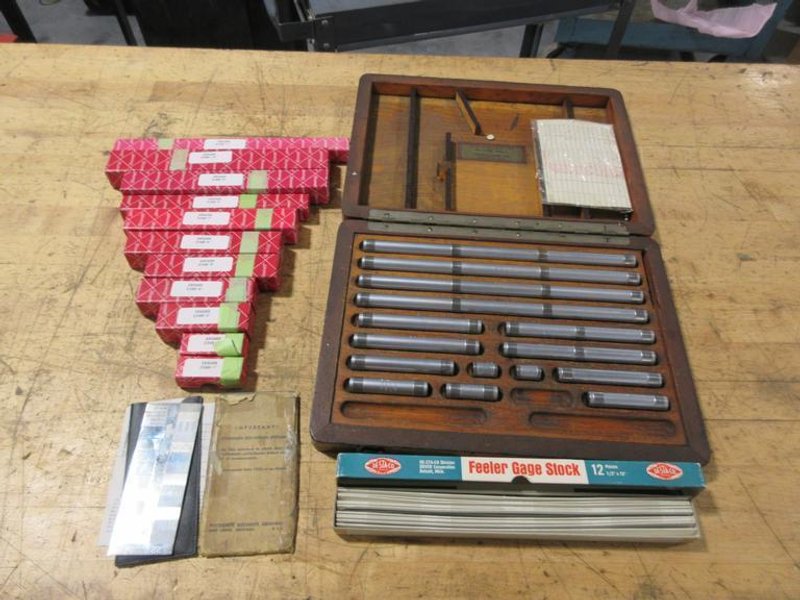 Starrett Micrometer Setting Standards 1"-11", Swedish Gage Co. Micrometer Standards 1"-12", Feeler Gage Stock, Surface Finish Standards- Auction Item