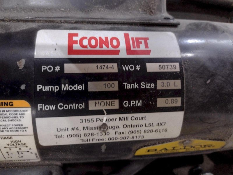 54" X 43.5" 4000 LB ECONO LIFT MODEL #SL36-40 HYDRAULIC DOUBLE ROLLER TOP STYLE LIFT TABLE, 110V: STOCK #20955