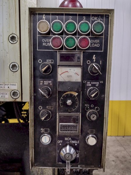 220 TON AIDA MODEL #NC1-200(2) GAP FRAME PRESS, WITH 9.84&quot; STROKE: STOCK #22203