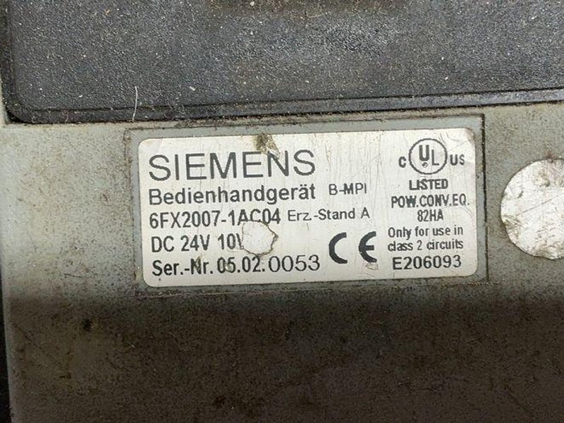 SIEMENS HANDHELD TERMINAL/MANUAL GENERATOR PENDANT   -  6FX2007-1AC04