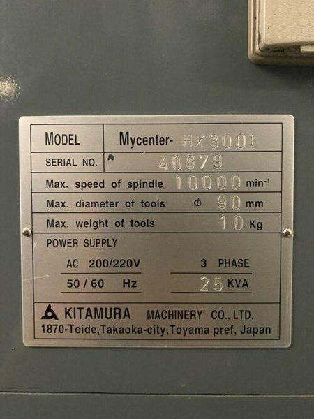 Kitamura HX-300i Horizontal Machining Center – Mill