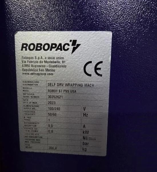ROBOPAC ROBOT S7 PVS SELF-DRIVE WRAPPING MACHINE. STOCK # 0435726