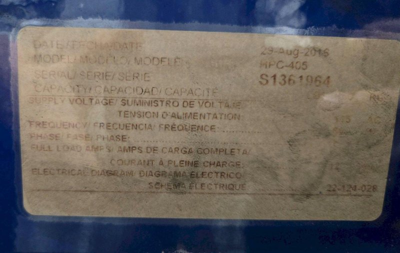 ZORIN HPC-405 5G HYDRAULIC PAIL CRUSHER USED 115V