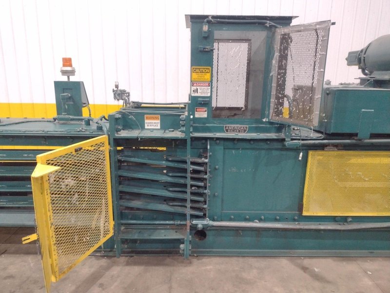 24" X 36" X 96" LONG AMERICAN MODEL #10447 HYDRAULIC HORIZONTAL BALER: YOBRO #24745