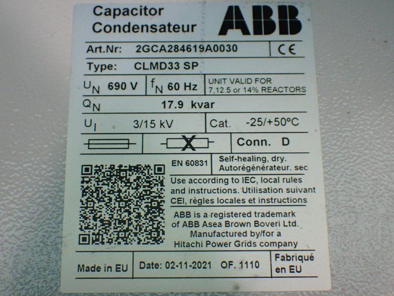 ABB CLMD33 SP CAPACITOR PAIRS  -  2GCA284619A0030