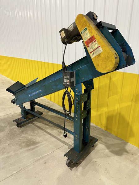 8&quot; WIDE X 6&#039; HIGH NEW LONDON ENG MODEL #500 MOTORIZED BELT INCLINED PARTS CONVEYOR: STOCK #20069