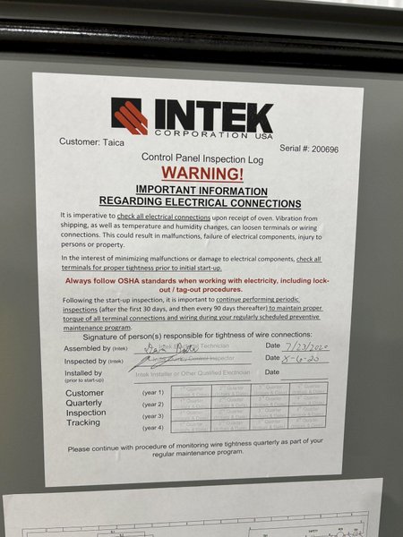 540 DEGREE X 24" W X 8" H INTEK ELECTRIC MESH CONVEYOR TYPE INFRARED OVEN, NEW IN 2020: STOCK #23213