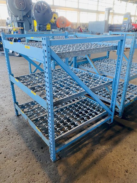 3 TIER 48" X 52" GRAVITY ROLLING RACK. STOCK # 0312021