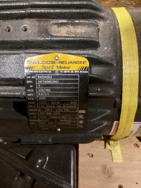 GRUNDFOS CRN19AFGJ-C-E PUMP W/ BALDOR 84Z04053 SUPER-E MOTOR USED