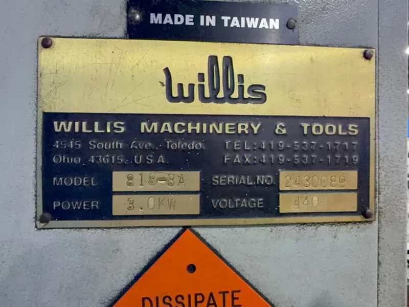 WILLIS 8" X 18" SURFACE GRINDER  -  818-3A