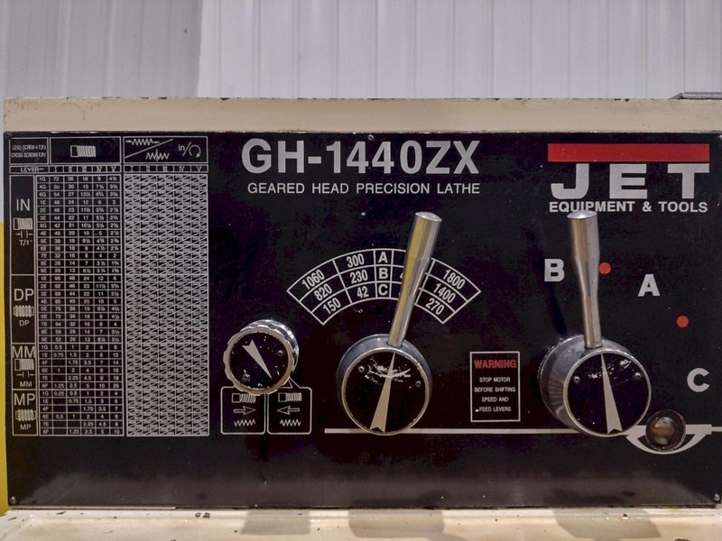 14&quot; X 40&quot; JET MODEL #GH-1440ZX GAP BED ENGINE LATHE, 3-1/8&quot; HOLE: YOBRO #24464