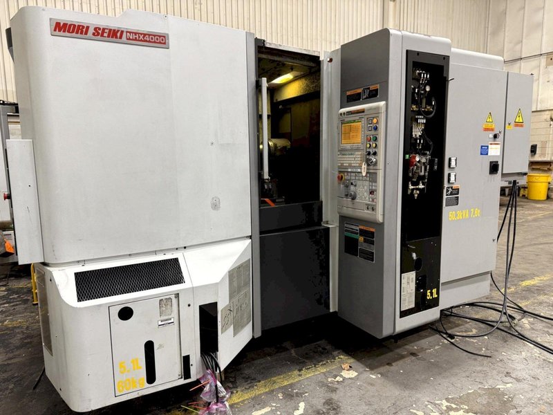 Mori Seiki NHX4000 400mm CNC HMC, 2012 – Tooling, ChipBlaster Coolant Filtration System, Chip Conveyor