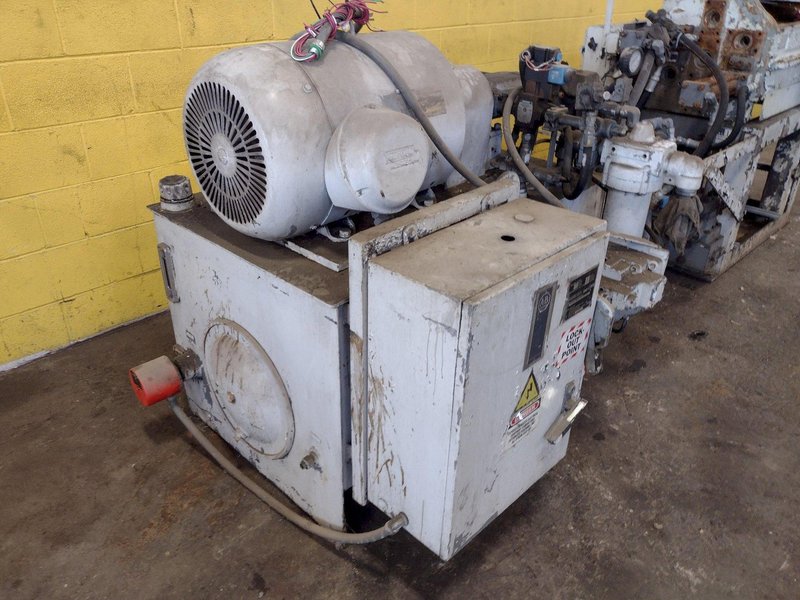 25,000 LB. MITCHELL MODEL #PP550 (4) DIE IN LINE TUBULAR CONVEYOR ROLL SHAFT END FORMING MACHINE: STOCK #15297