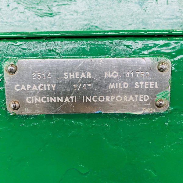 Cincinnati 2514 14&#039; X 1/4&quot; Mechanical Power Squaring Shear