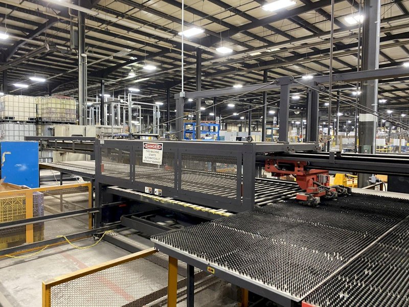 33 TON AMADA VIPROS 368 KING CNC TURRET PUNCH WITH LOADING TOWER AND UNLOADER SYSTEM. STOCK # 0848820