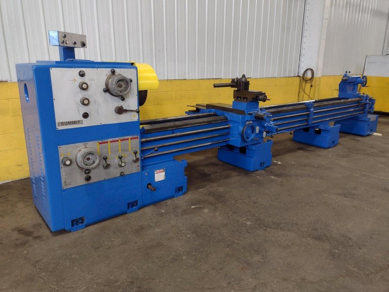 33" x  200" SUMMIT MODEL 30X4-200 ENGINE LATHE 4" HOLE: STOCK 15015