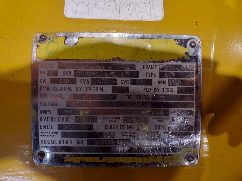 500 KW CATERPILLAR MODEL #D348 DIESEL GENERATOR: STOCK #23161