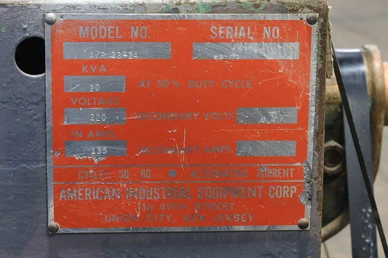 30 KVA AMERICAN INDUSTRIAL ROCKER TYPE SPOT WELDER MODEL AR 33-24