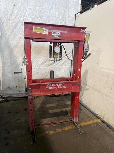55 TON CAROLINA INDUSTRIAL HYDRAULIC H-FRAME PRESS. STOCK #0430826