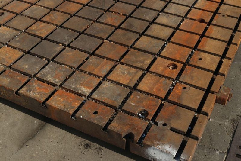 78" X 144" X 4-1/2" SOLID STEEL T SLOTTED PLATE: STOCK #73341