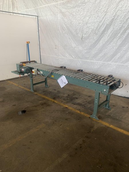 24" X 120" x 30" HYTROL MODEL # 138-ACC POWERED ROLLER CONVEYOR. STOCK # 0640123.