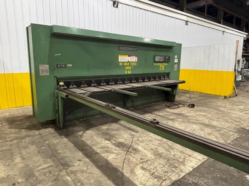14&#039; X 3/8&quot; CINCINNATI 375 HS POWER SQUARING SHEAR WITH BACK GAUGE; FLOOR STANDING: YOBRO #24238
