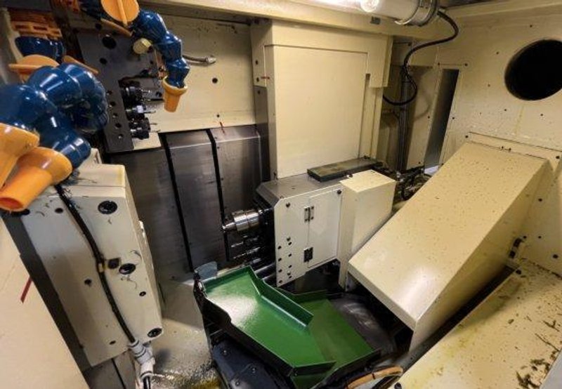 Tsugami BS26-III High-Precision CNC Swiss Lathe equipped with Live Sub-Spindle, Bar Feeder, High Pressure Unit, and Tooling