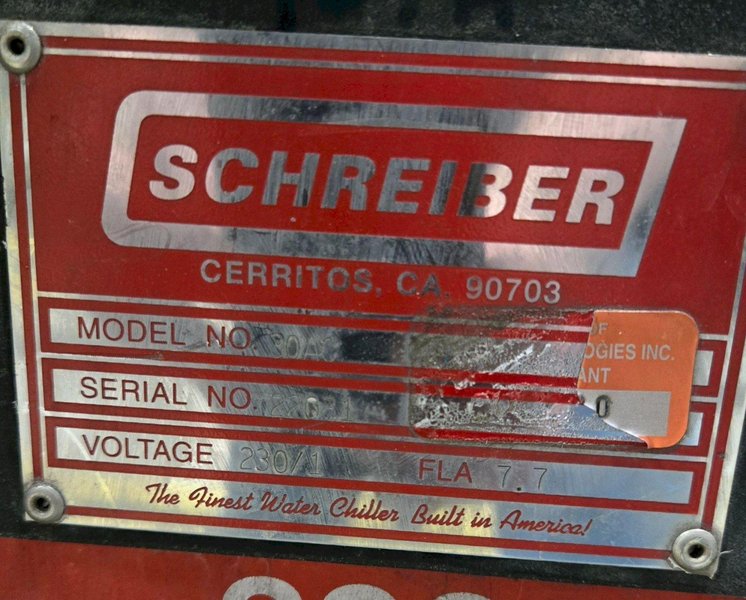 SCHREIBER 30A0 CHILLER 240 VOLT USED