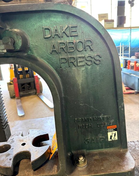 5 Ton Dake Arbor Press 3A1P, Ratchet, 10&quot; Throat, 16&quot; Over Table