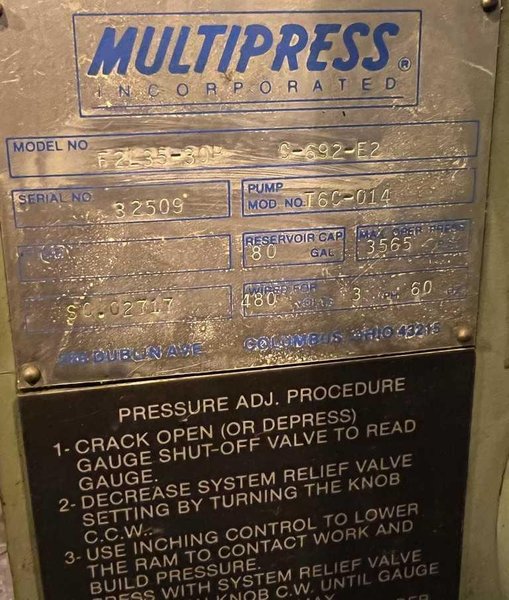 35 Ton Multipress, C-Frame Press