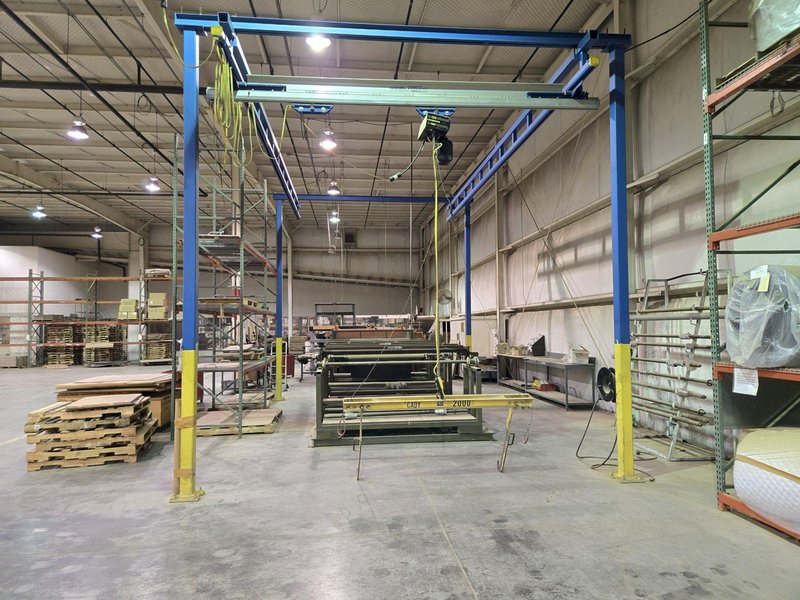 50.5' X 19' 1 TON GORBEL OVERHEAD CRANE SYSTEM. STOCK # 0772326