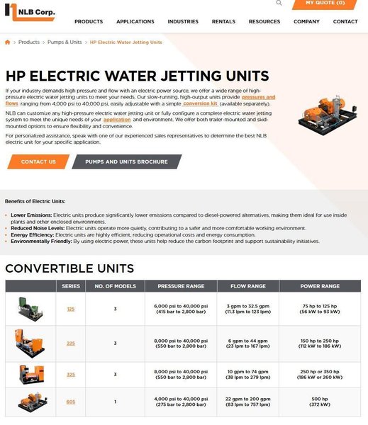 200 HP NATIONAL LIQUID BLASTING (NLB) MODEL 8200-E-1-3/8 HIGH PRESSURE WASHER: YOBRO #24595