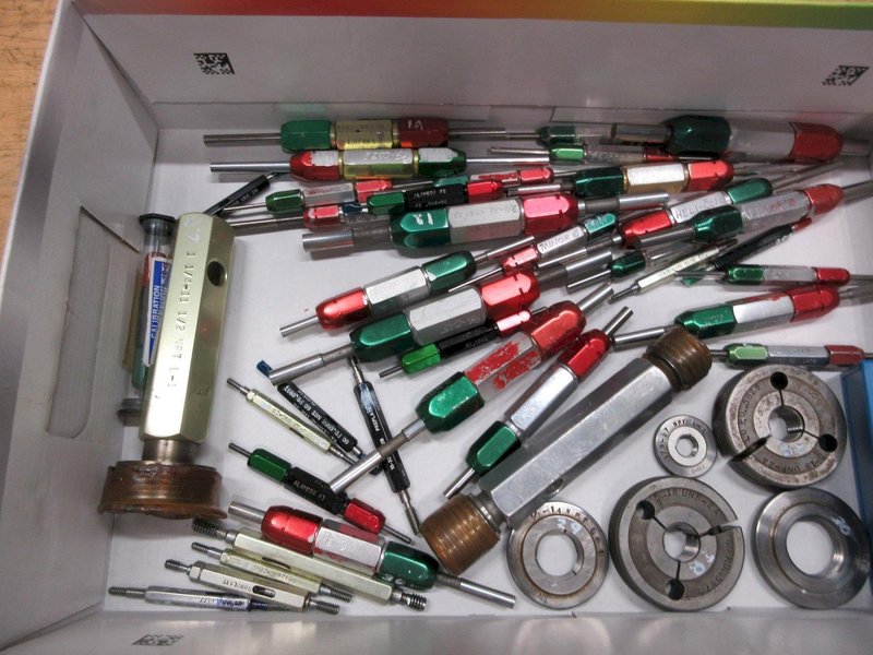 Thread Plug &amp; Ring Gages (18pcs), Minor Diameter Pin Gages (21pcs), Pipe Thread Plug and Ring Gages (4pcs)- Auction Item