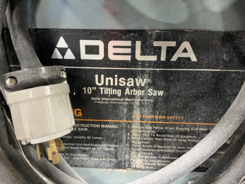 DELTA 10” UNISAW 10” TILTING ARBOR SAW  -  36-812