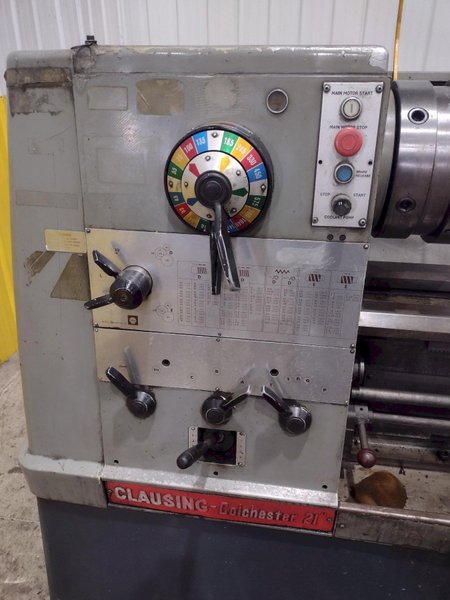 21" x 120" CLAUSING COLCHESTER MODEL #21 ENGINE LATHE 3.5" SPINDLE HOLE: YOBRO #24560