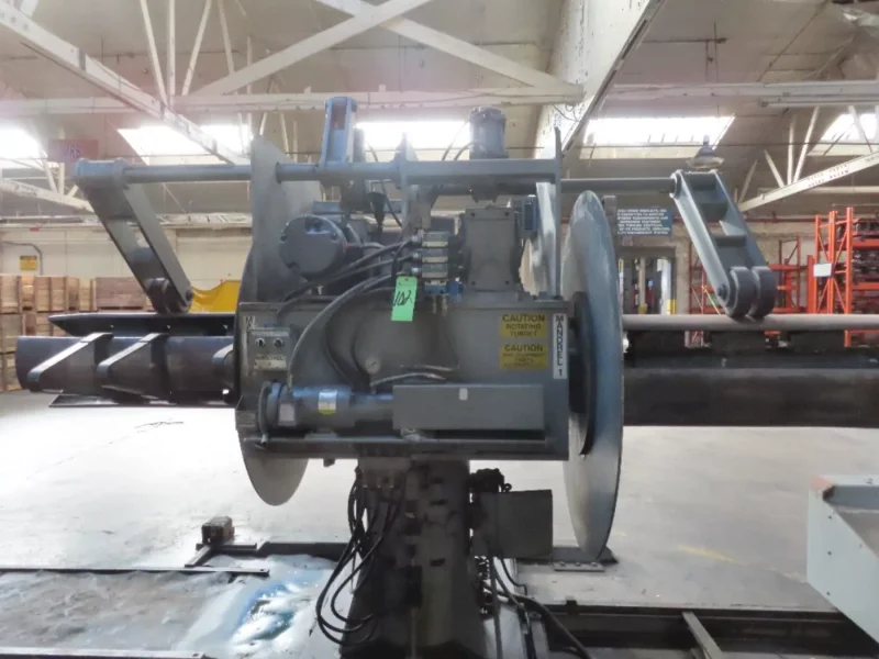 20,000 LB X 48" COLT CHD-DR2000 DOUBLE END UNCOILER WITH ROWE COIL CAR. STOCK # 0217826