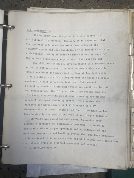 12" METALCUT MODEL 12RH HIGH SPEED AUTOMATIC CARBIDE BILLET COLD SAW: STOCK #14789